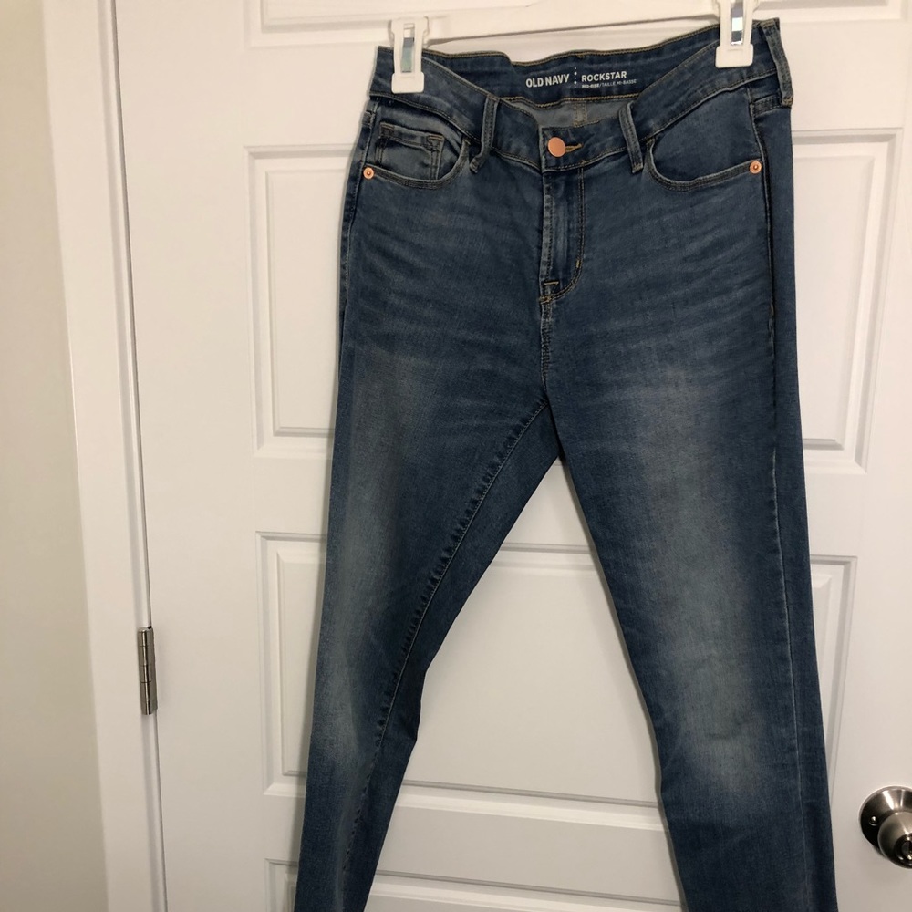 Raw hem denim pants